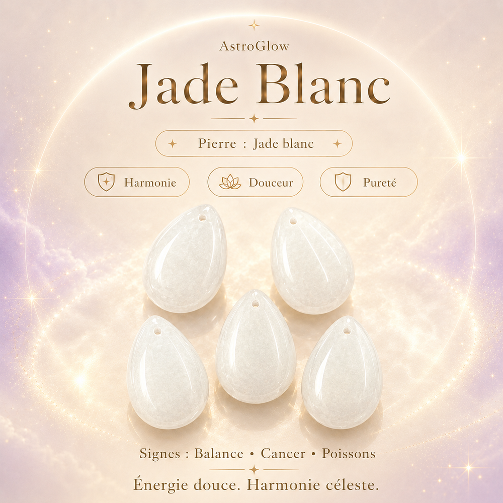 Pierre Jade Blanc AstroGlow — Harmonie, Douceur, Pureté