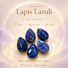 Pierre Lapis Lazuli AstroGlow — Sagesse, Expression, Vision