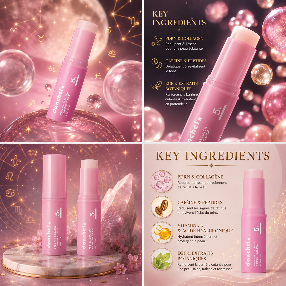 Baume PDRN Pink Collagen — ingrédients clés et visuels produit
