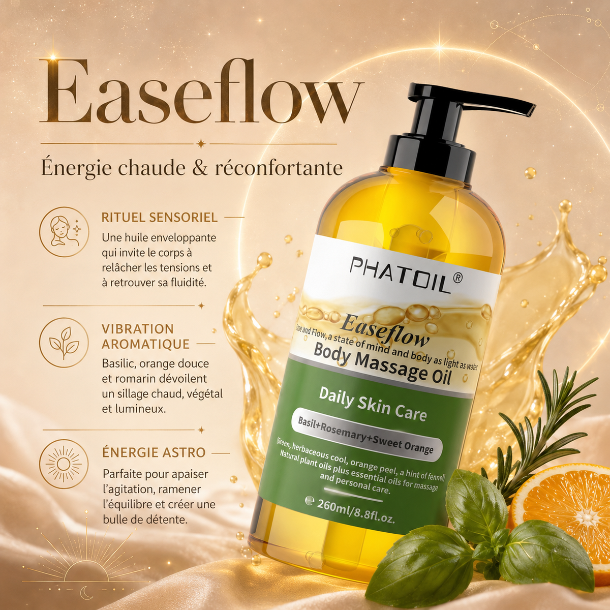 Easeflow Huile de Massage Corps – AstroGlow
