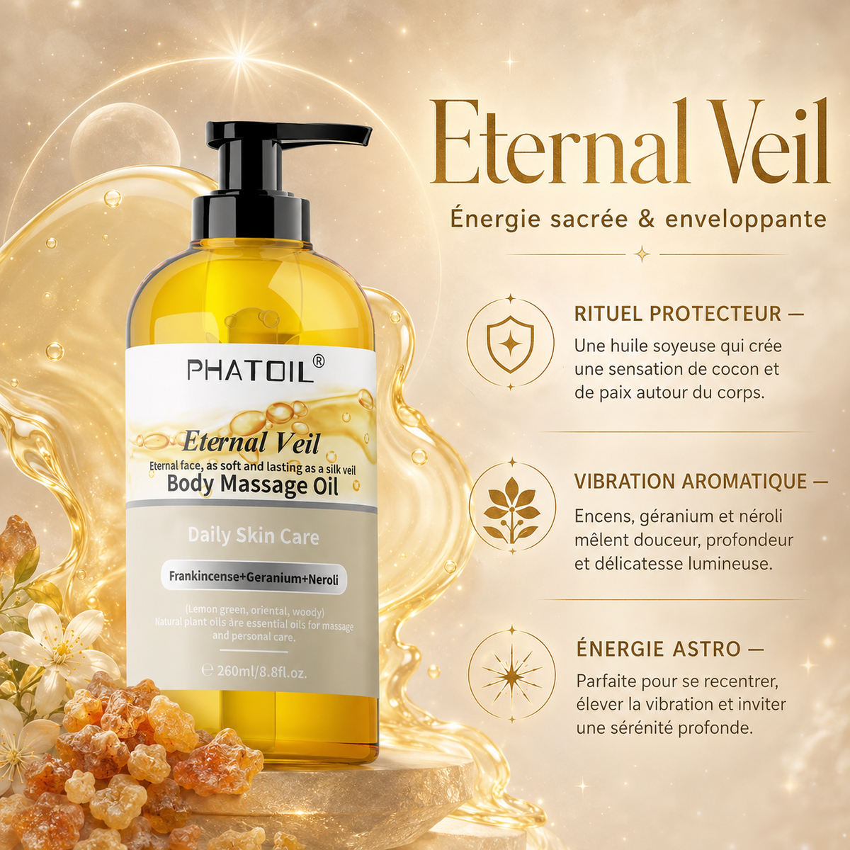 Eternal Veil Huile de Massage Corps – AstroGlow