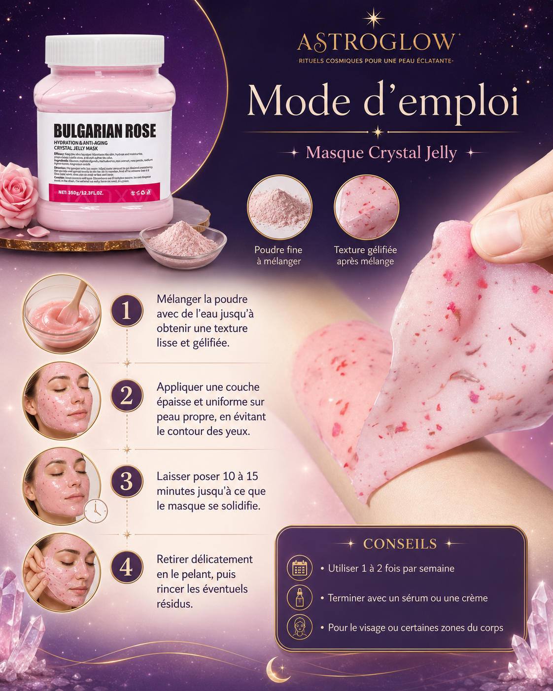 Masque Crystal Jelly Protéine de Collagène — Peau Lissée & Rebondie