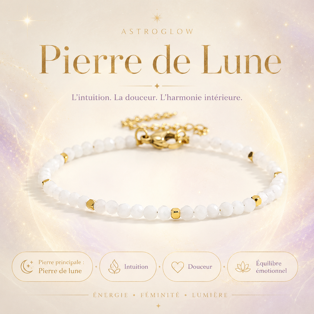 Bracelet Pierre de Lune — Intuition, Douceur & Harmonie Intérieure