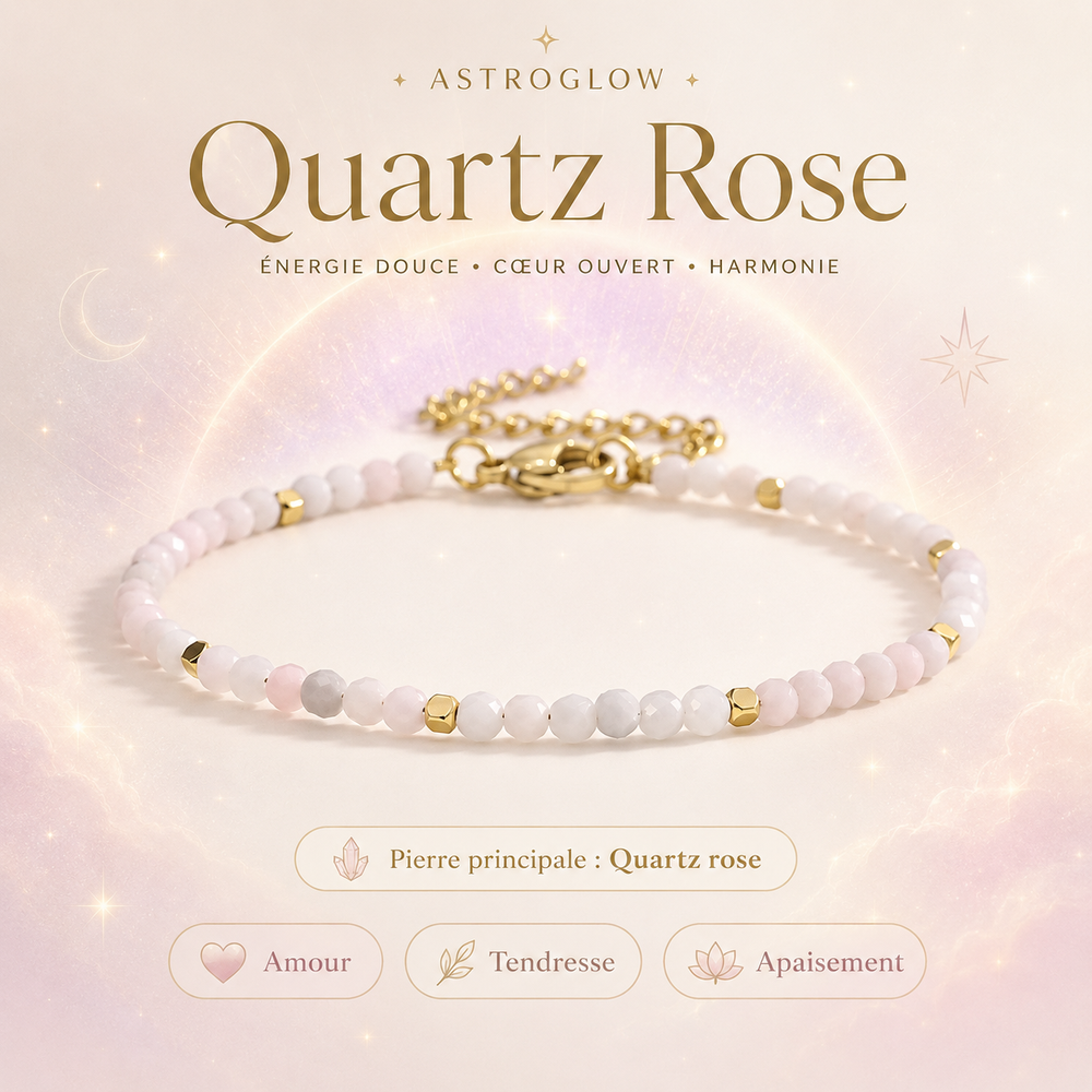 Bracelet Quartz Rose — Amour, Tendresse & Éclat