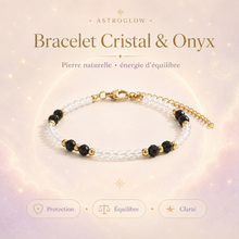 Bracelet Cristal & Onyx — Protection, Équilibre & Clarté