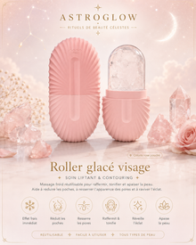 Roller Glacé Visage — Rose Poudré · Soin Liftant & Contouring